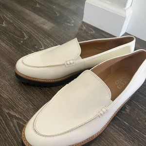 Franco Sarto White Slip Ons/ Loafers